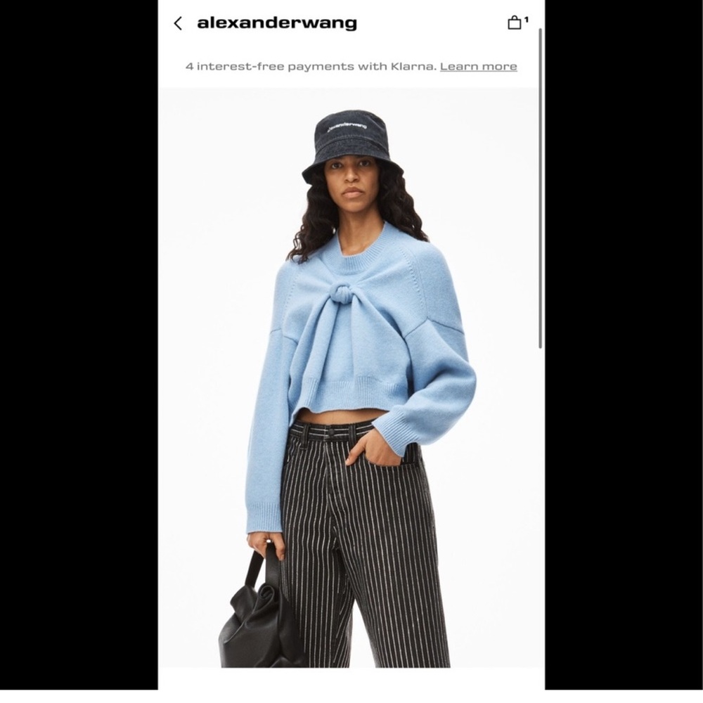 Alexander Wang front knot pullover in cashmere wool